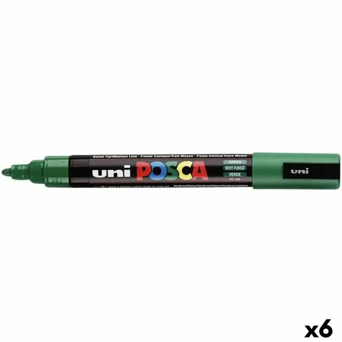 Плумастер POSCA PC-5M Зелен (6 броя)