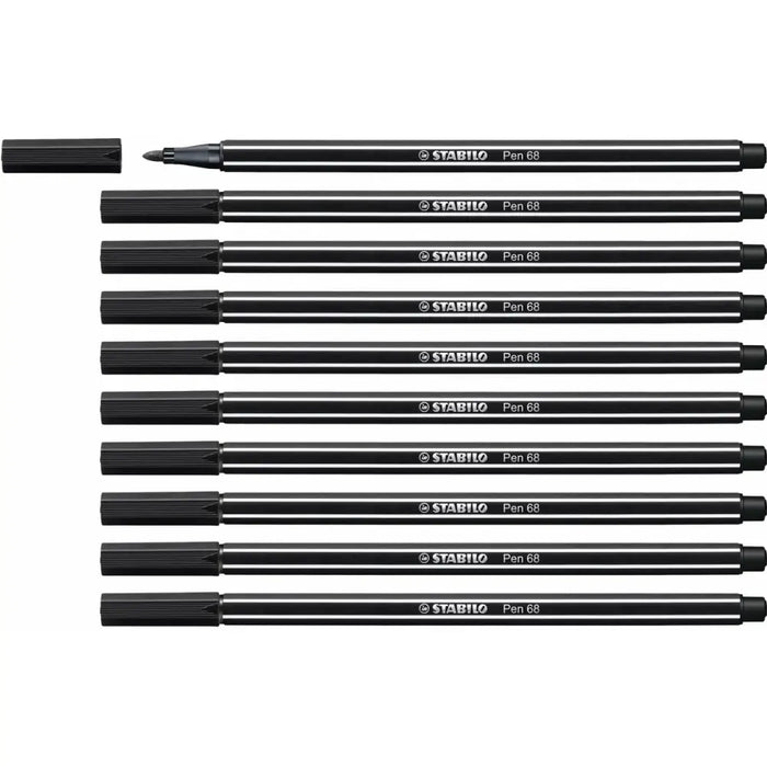 Плумастер Stabilo Pen 68 Черен (10 Части)