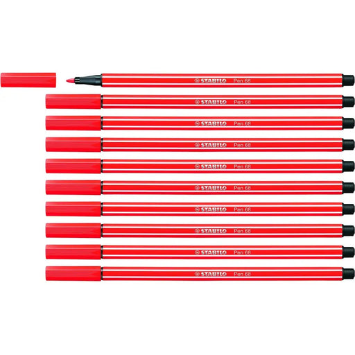 Плумастер Stabilo Pen 68 Червен (10 Части)