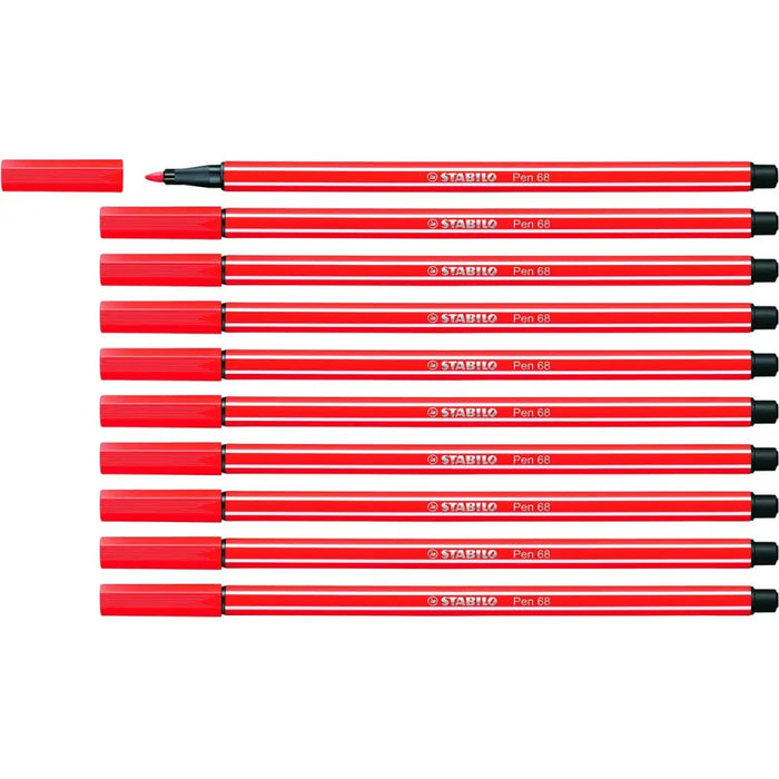 Плумастер Stabilo Pen 68 Червен (10 Части)
