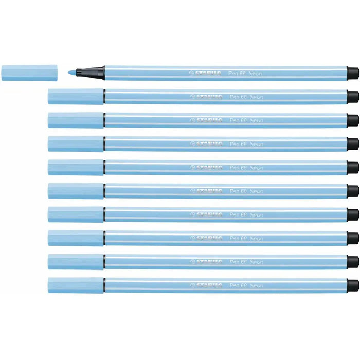 Плумастер Stabilo Pen 68 Флуоресцентен Син (10 Части)