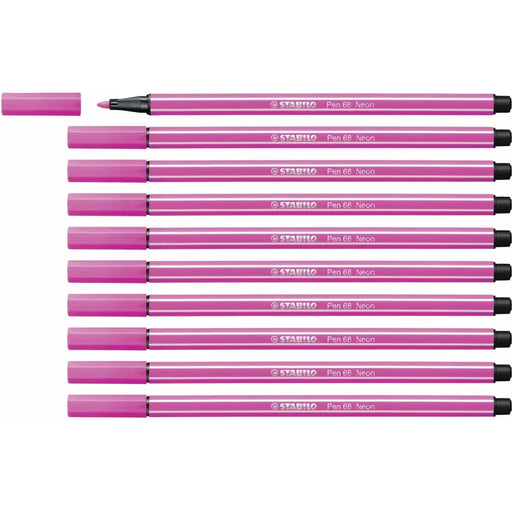 Плумастер Stabilo Pen 68 Флуоресцентен Розов (10 Части)