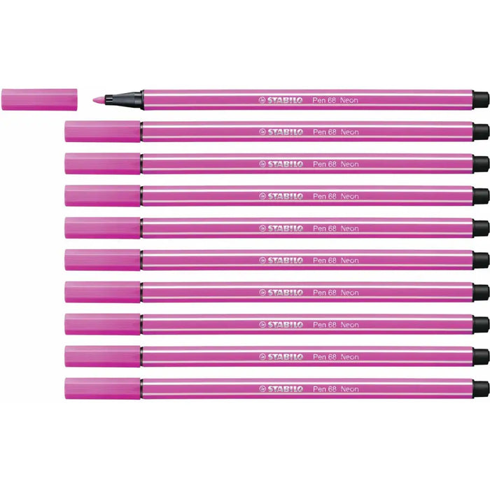 Плумастер Stabilo Pen 68 Флуоресцентен Розов (10 Части)