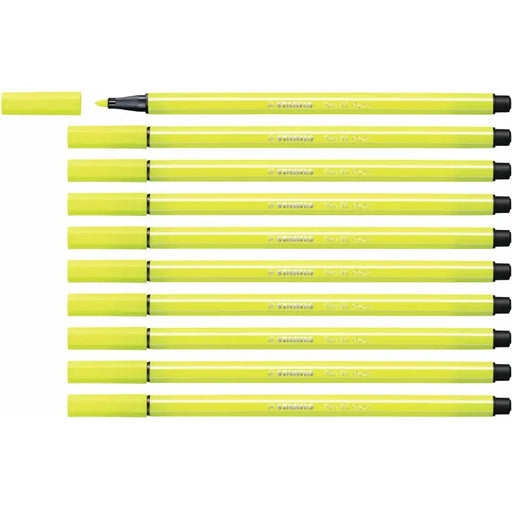 Плумастер Stabilo Pen 68 Флуоресцентен Жълт (10 Части)
