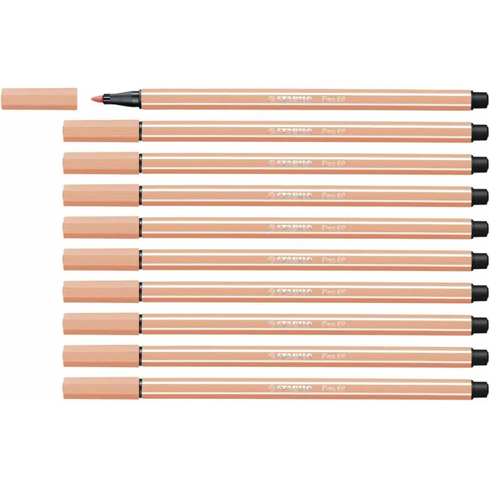 Плумастер Stabilo Pen 68 Месо (10 Части)