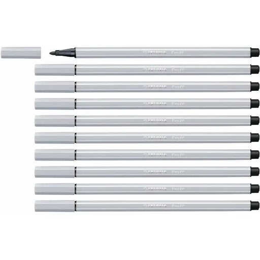 Плумастер Stabilo Pen 68 Светло сив (10 Части)