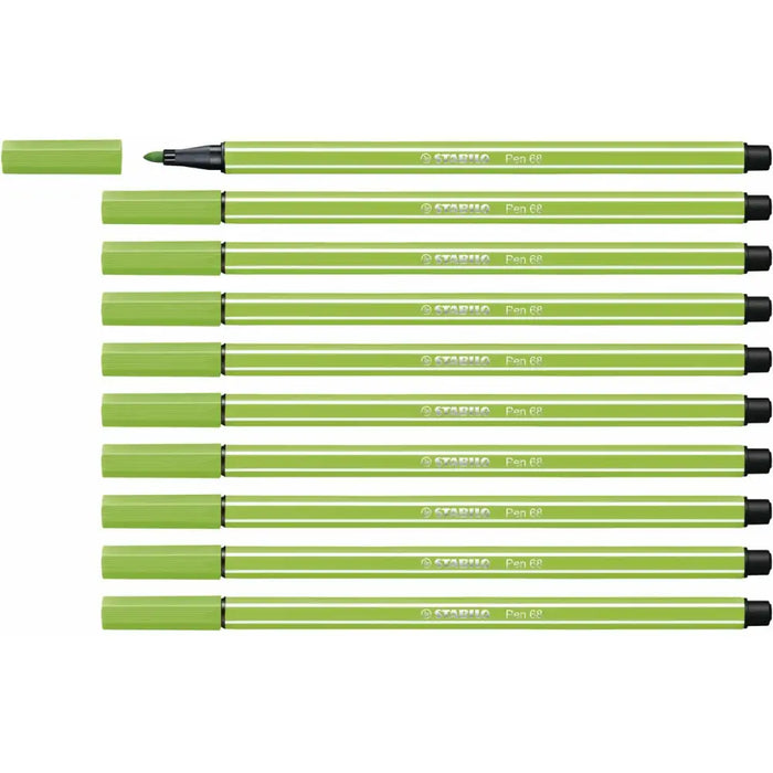 Плумастер Stabilo Pen 68 Светло Зелено (10 Части)