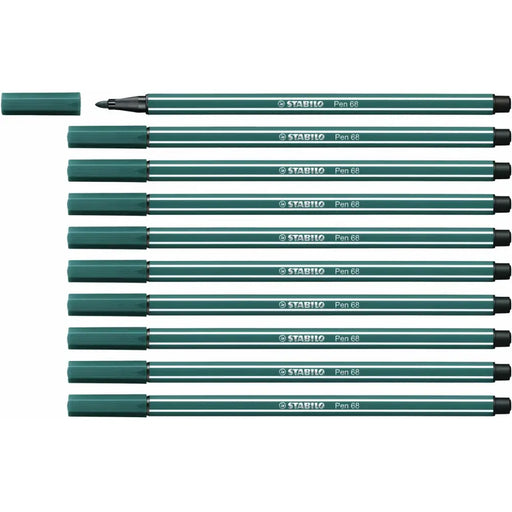Плумастер Stabilo Pen 68 Тюркоазено Зелено (10 Части)