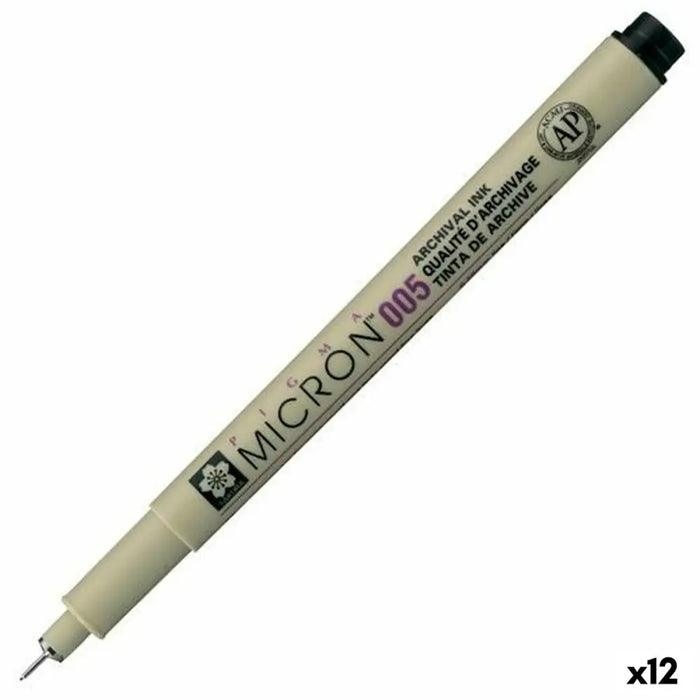 Плумастер Talens Sakura PIGMA MICRON 005 Черен (12 броя)