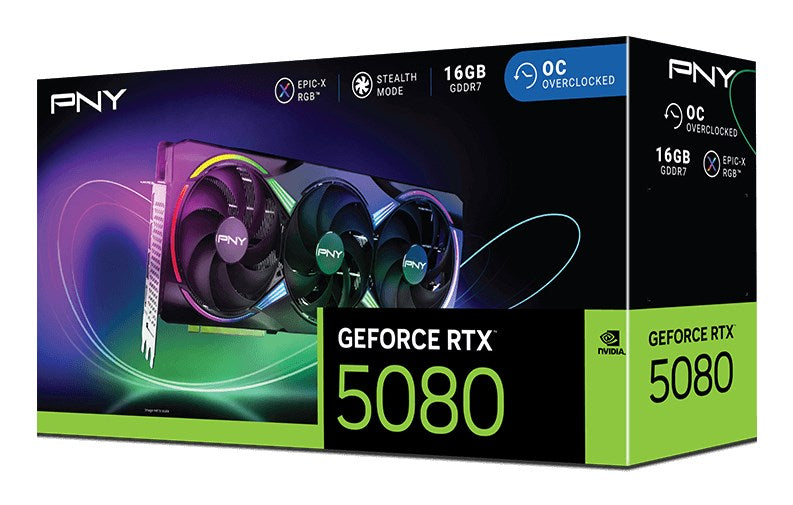 PNY GeForce RTX 5080 ARGB OC - 16 GB GDDR7 видеокарта