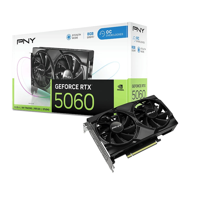 PNY GeForce RTX 5060 8GB GDDR7 OC с два вентилатора