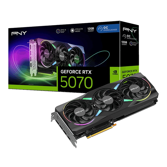 PNY GeForce RTX 5070 12GB GDDR7 OC EPIC-X RGB Троен вентилатор