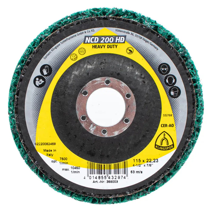 ПОЧИСТВАЩ ДИСК 115X22.23 MM KLINGSPOR NCD 200 HEAVY DUTY