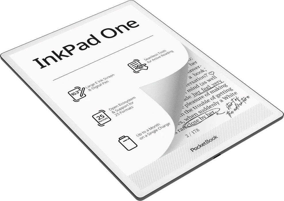 PocketBook InkPad One 1030 10.3" E-ink Mobius 32GB Wi-Fi електронен четец – матово черно