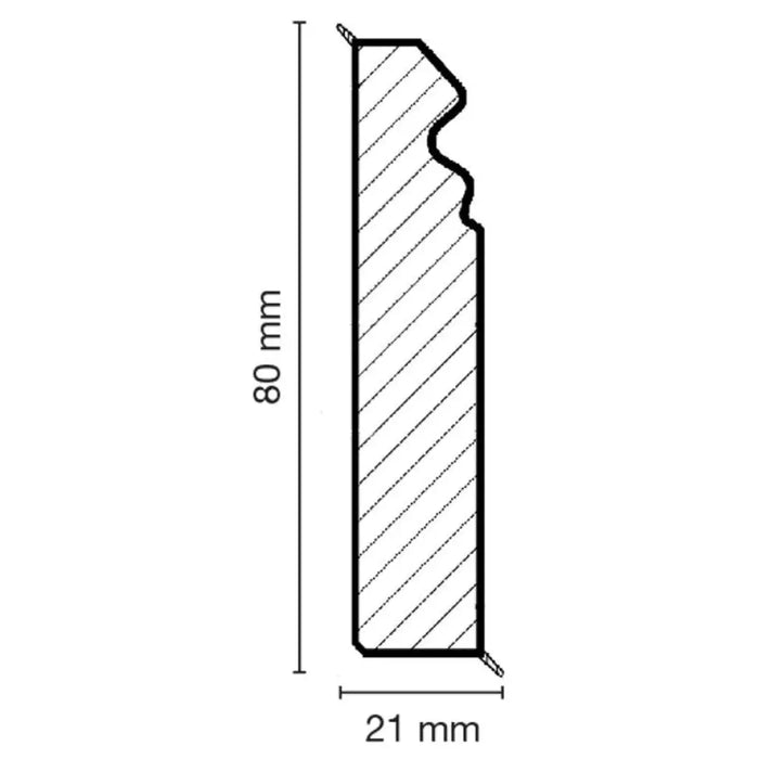 ПОДОВ MDF ПЕРВАЗ С PVC ПОКРИТИЕ DOELLKEN CUBU HAMBURGER 80