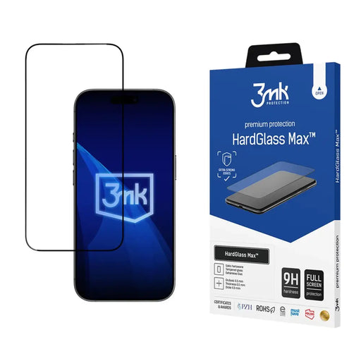 Подсилено закалено стъкло 3mk HardGlass Max Black за iPhone