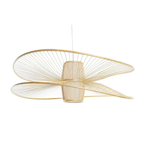 Полилей DKD Home Decor Бял Естествен Бамбук 50 W 100 x 100