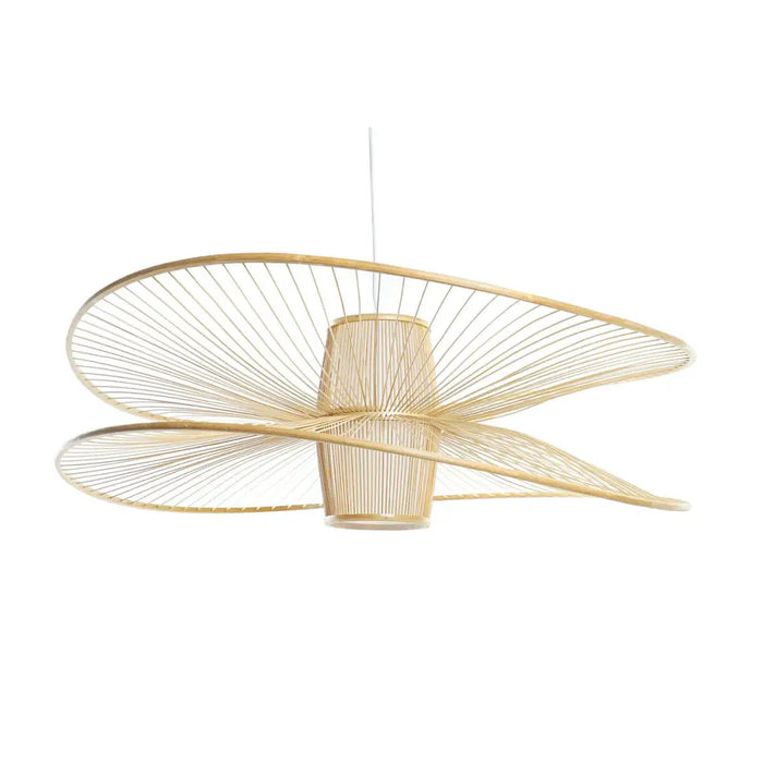 Полилей DKD Home Decor Бял Естествен Бамбук 50 W 100 x 100