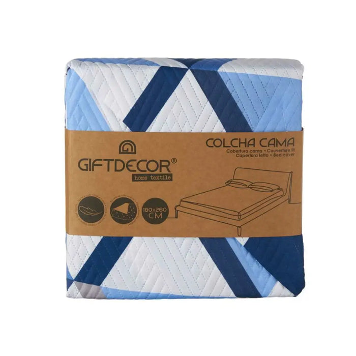 Покривка с Две Лица Gift Decor Син Бял 180 x 260 cm 260 x