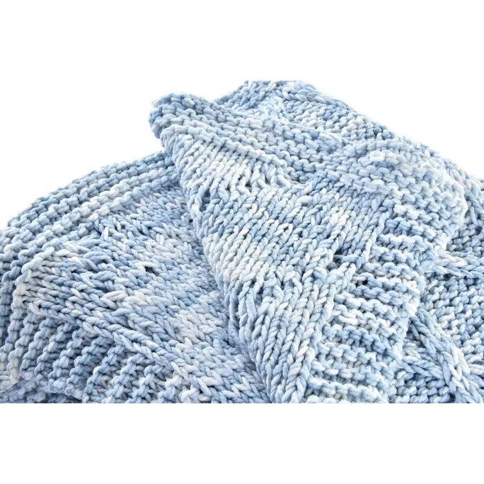 Покривка за Легло DKD Home Decor Син Небесно синьо 150 x