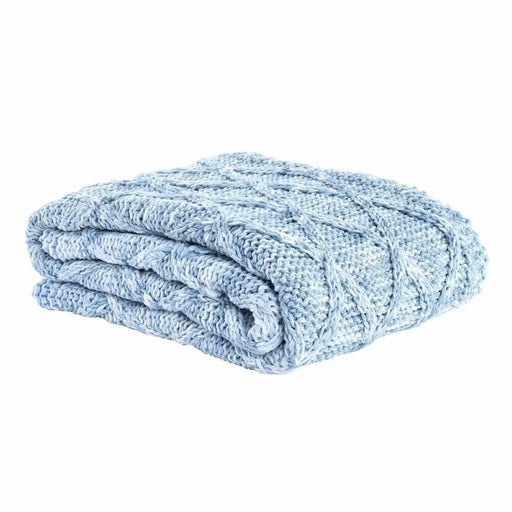 Покривка за Легло DKD Home Decor Син Небесно синьо 150 x