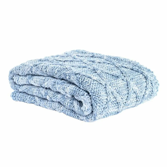 Покривка за Легло DKD Home Decor Син Небесно синьо 150 x