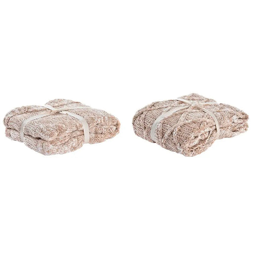 Покривка за Легло DKD Home Decor Светло розово 150 x 125 x
