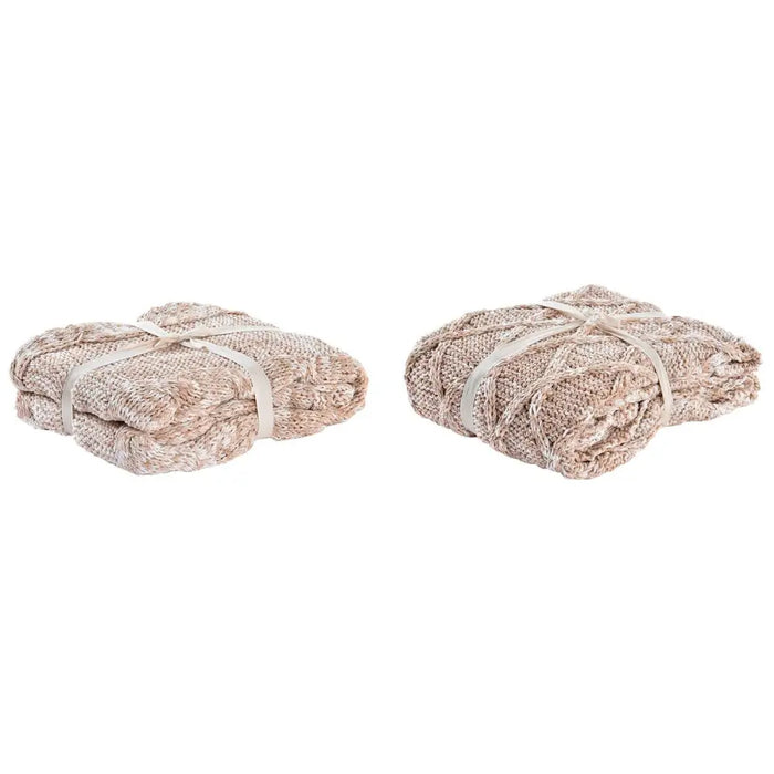 Покривка за Легло DKD Home Decor Светло розово 150 x 125 x