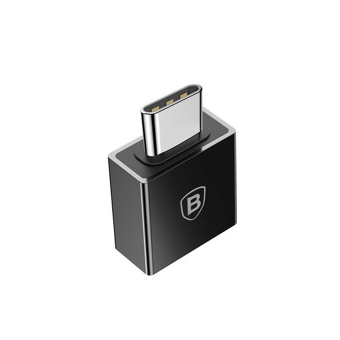 Адаптер Baseus Exquisite, USB / USB-C, 2.4A, черен