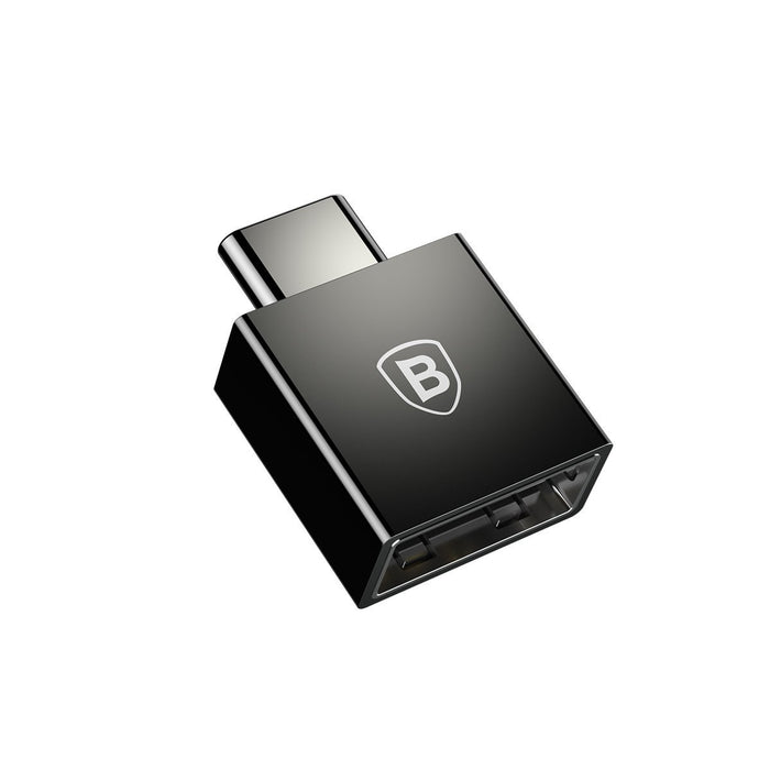 Адаптер Baseus Exquisite, USB / USB-C, 2.4A, черен
