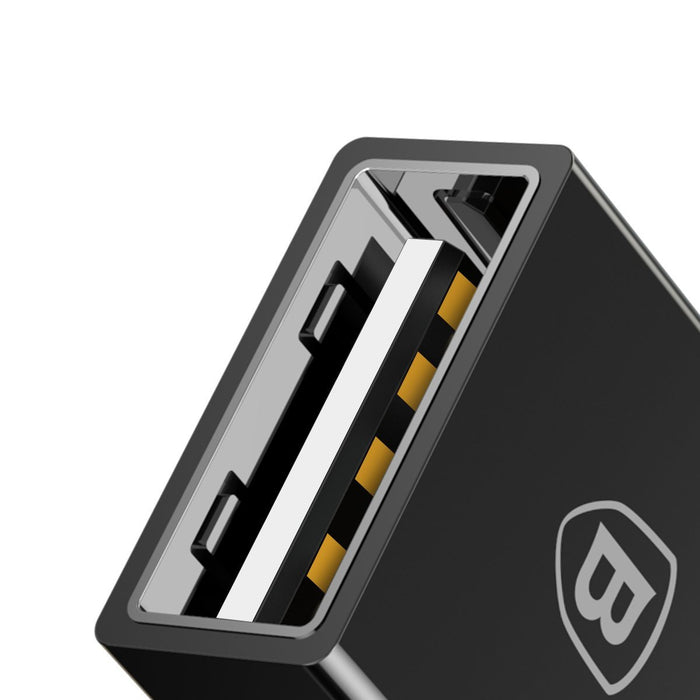 Адаптер Baseus Exquisite, USB / USB-C, 2.4A, черен