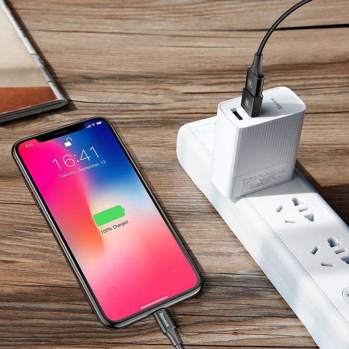 Адаптер Baseus Exquisite, USB / USB-C, 2.4A, черен