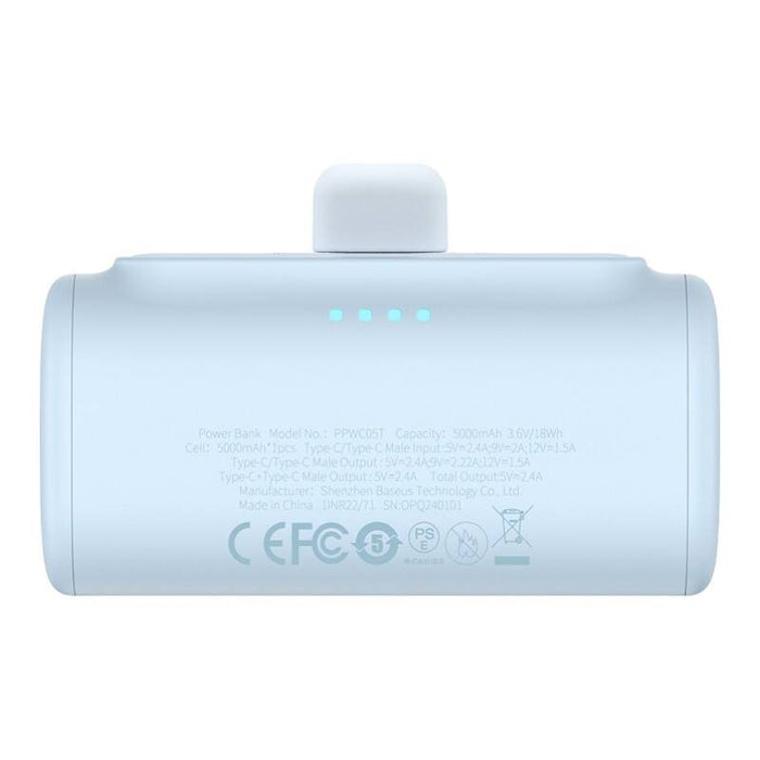 Преносима батерия Baseus Compact, USB-C, 5000mAh, 20W, синя