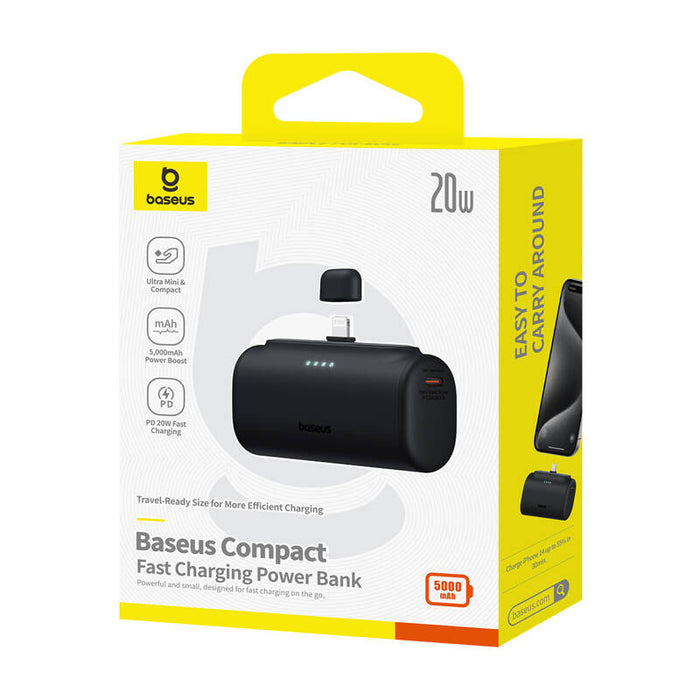 Преносима батерия OS-Baseus Compact, IP, 5000mAh, 20W, черна