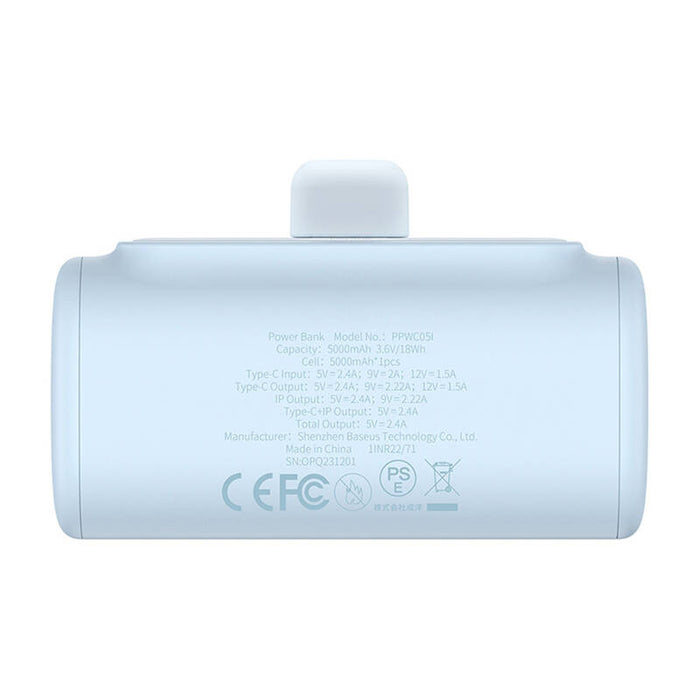 Преносима батерия OS-Baseus Compact, IP, 5000mAh, 20W, синя
