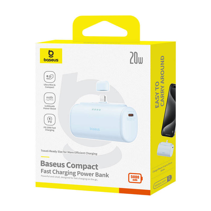 Преносима батерия OS-Baseus Compact, IP, 5000mAh, 20W, синя