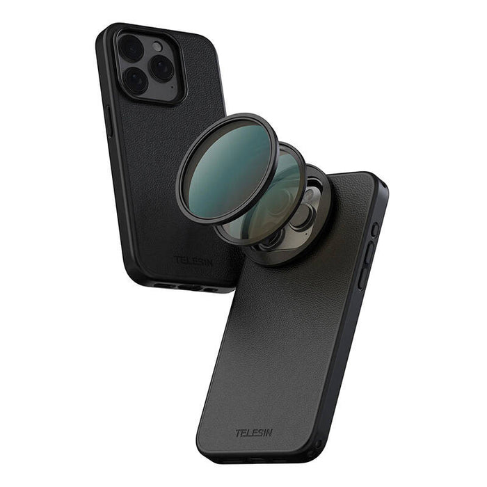 Кейс с магнитен монтаж за фотографски филтри TELESIN за iPhone 15 Pro
