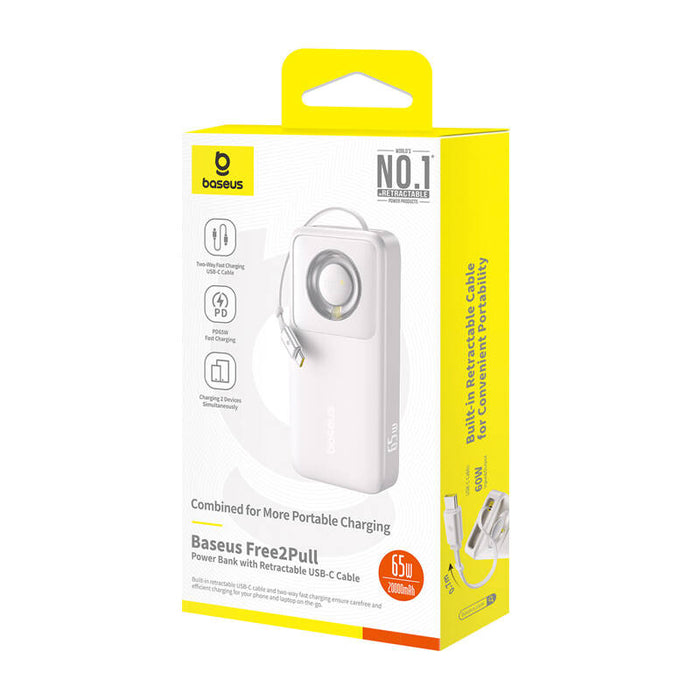 Преносима батерия с кабел Baseus OS Free2Pull, 20000mAh, 65W, сива