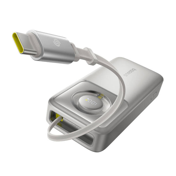 Преносима батерия с кабел Baseus OS Free2Pull, 20000mAh, 65W, сива
