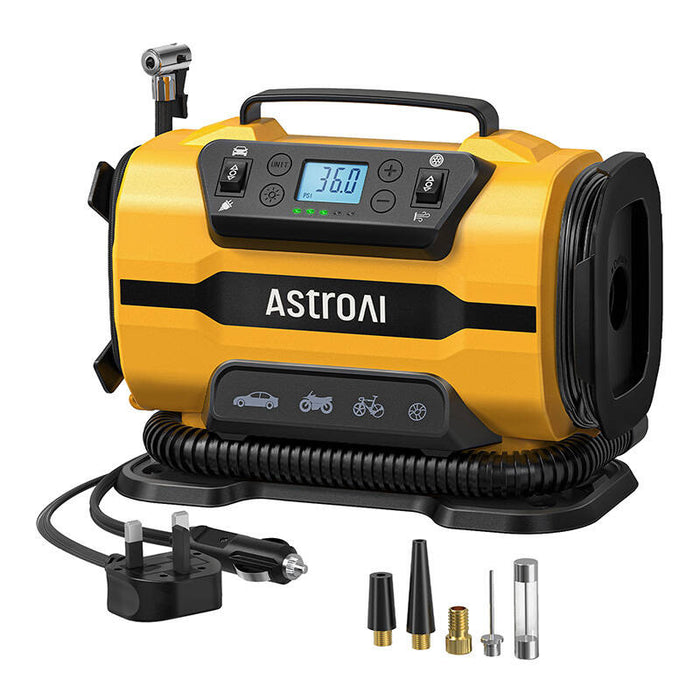 Преносим компресор за гуми AstroAI ATJ-8366, 150PSI, 12V, 110V