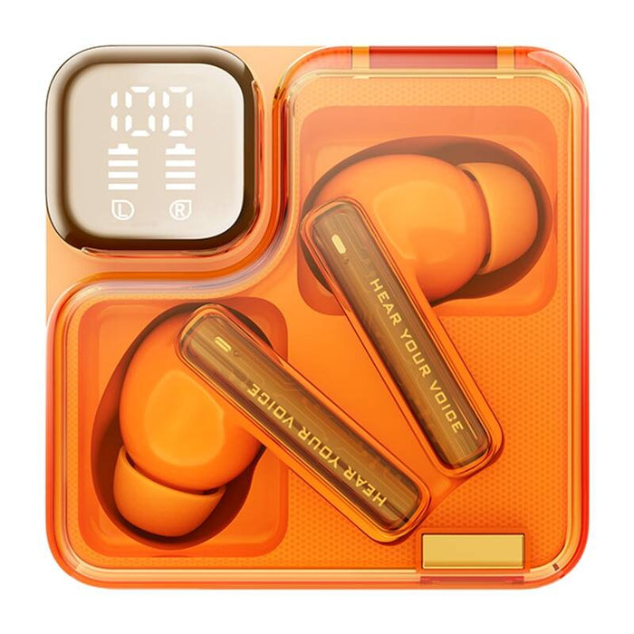 Безжични слушалки QCY MeloBuds Neo T31, Bluetooth 5.3, IPX5, оранжеви