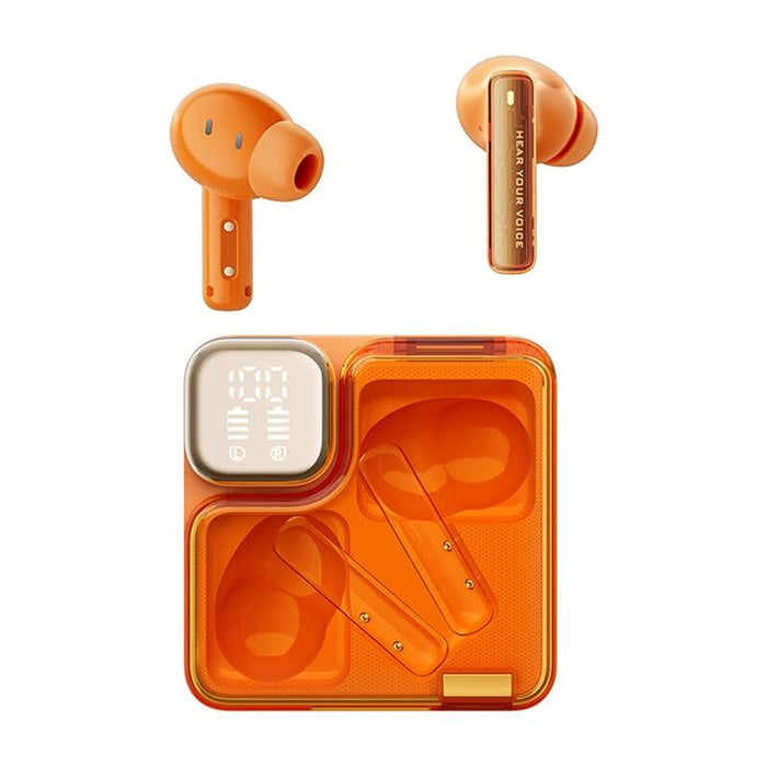 Безжични слушалки QCY MeloBuds Neo T31, Bluetooth 5.3, IPX5, оранжеви