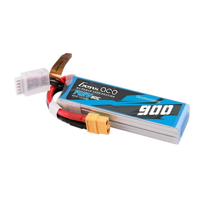 Батерия Lipo Gens Ace, 900mAh, 14.8V, 80C, 4S1P, XT60