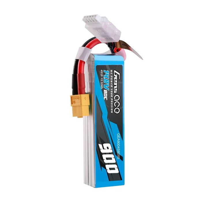 Батерия Lipo Gens Ace, 900mAh, 14.8V, 80C, 4S1P, XT60