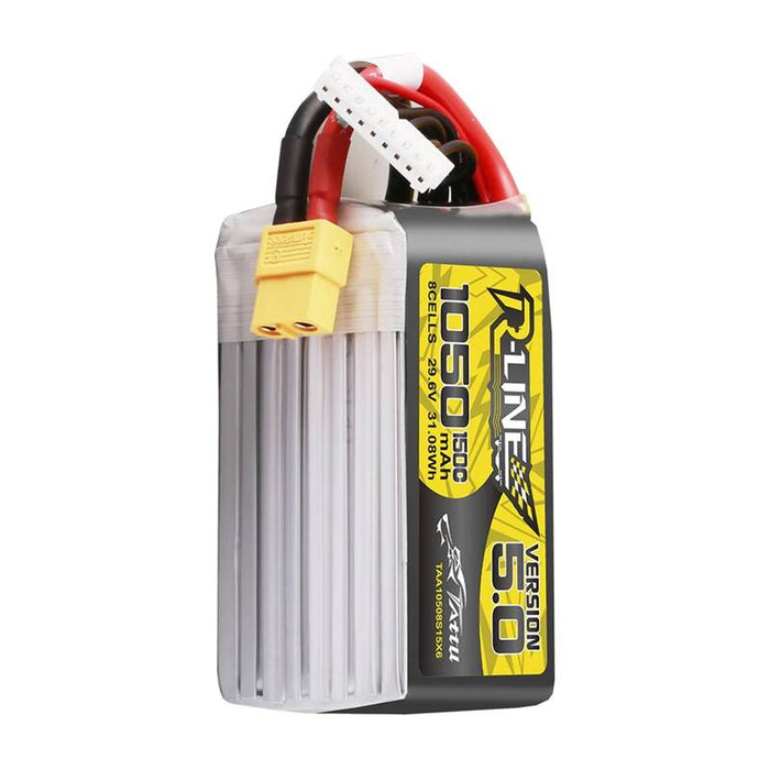 Батерия Lipo Tattu R-Line Version 5.0, 1050mAh, 29.6V, 8S, 150C, XT60