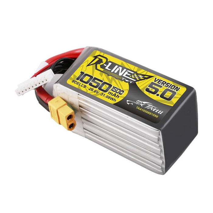 Батерия Lipo Tattu R-Line Version 5.0, 1050mAh, 29.6V, 8S, 150C, XT60