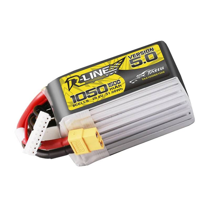 Батерия Lipo Tattu R-Line Version 5.0, 1050mAh, 29.6V, 8S, 150C, XT60