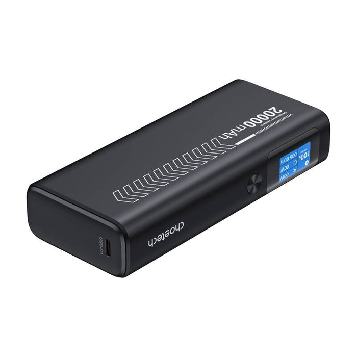 Преносима батерия Choetech B702, 20000mAh, PD100W, 2xUSB-C, 1xUSB-A, сива