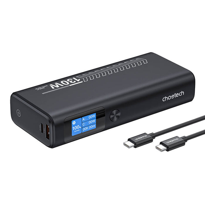 Преносима батерия Choetech B702, 20000mAh, PD100W, 2xUSB-C, 1xUSB-A, сива
