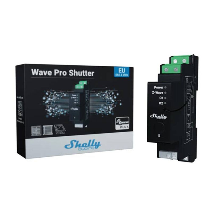 2-канално реле за DIN шина Shelly Qubino Wave Pro Shutter